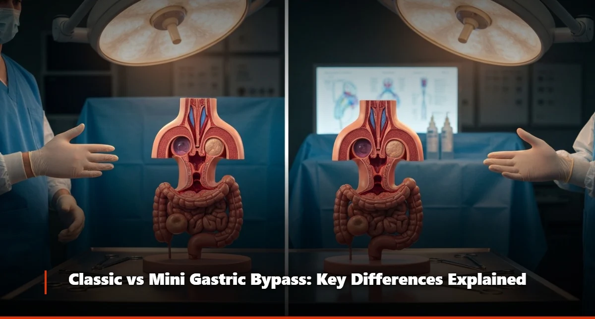 The difference between classic and mini gastric bypass